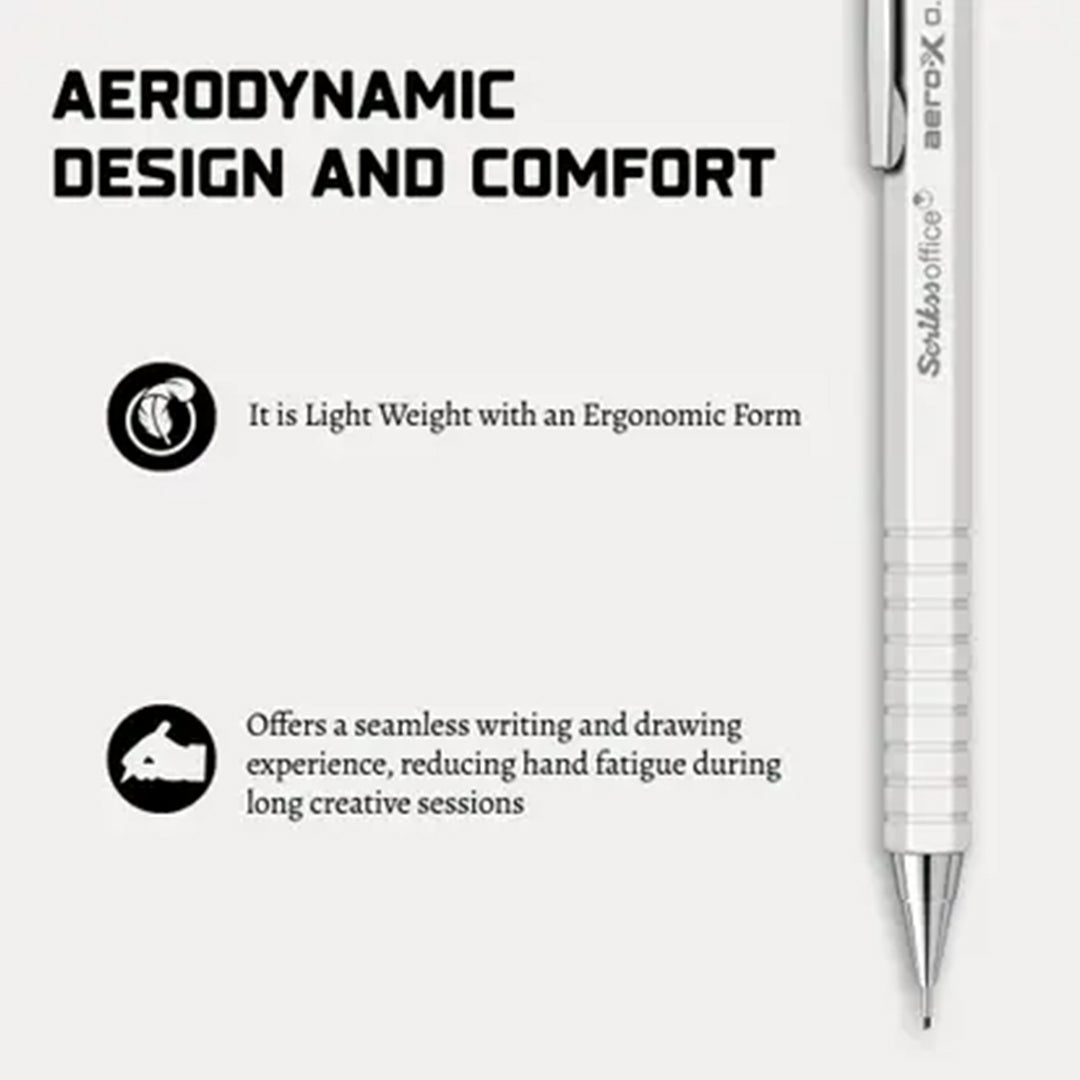 Scrikss | Aero-X | Mechanical Pencil | 0.7mm | White
