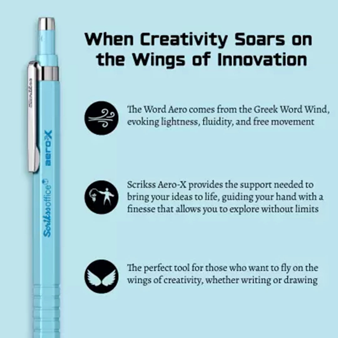 Scrikss | Aero-X | Mechanical Pencil | 0.7mm | Light Blue
