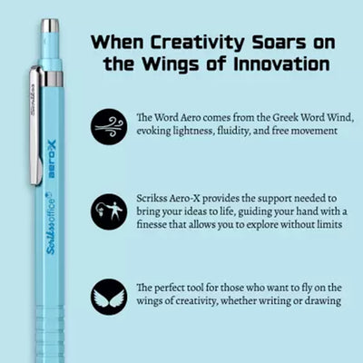 Scrikss | Aero-X | Mechanical Pencil | 0.7mm | Light Blue