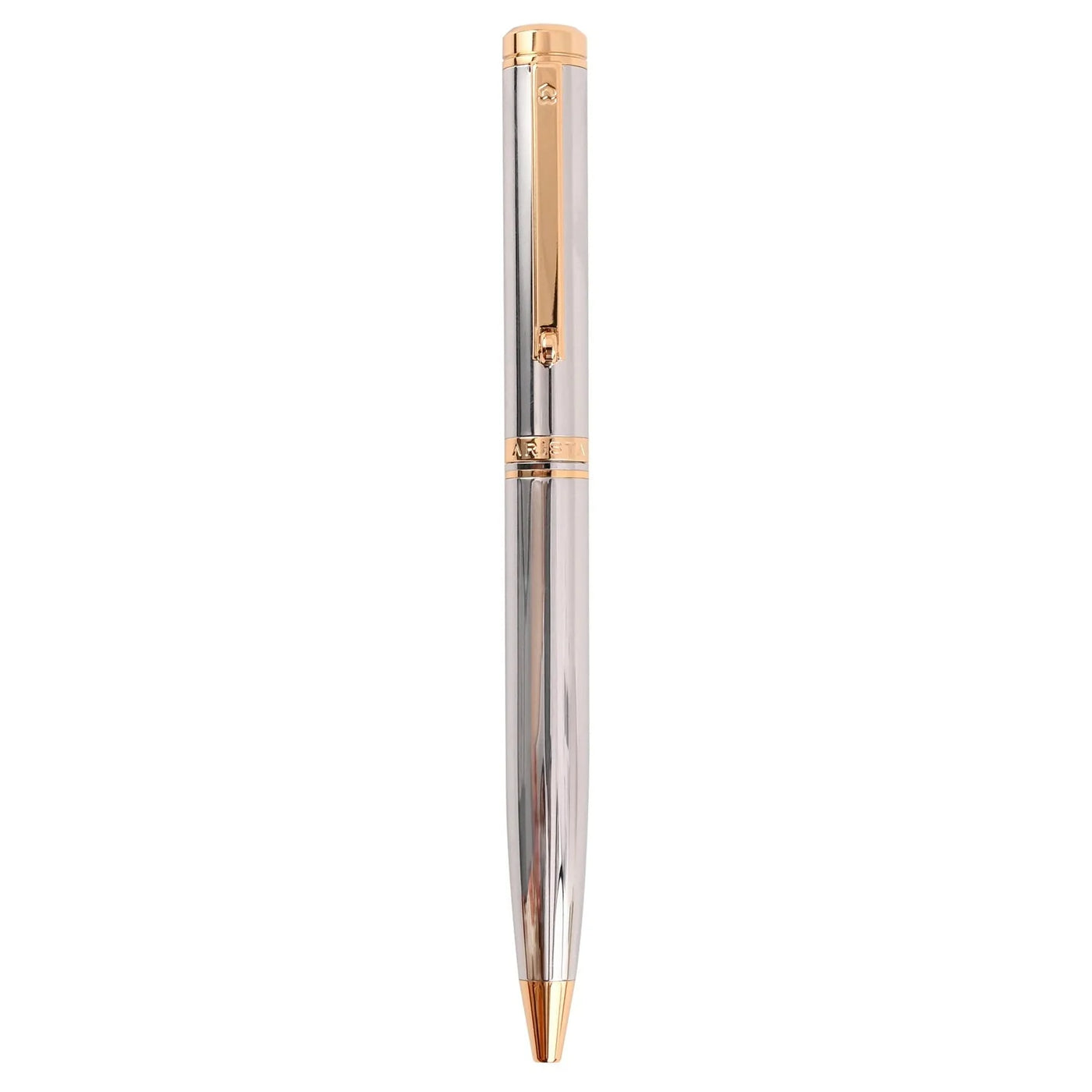 Arista | Ballpoint Pen | Chrome With Gold Trim | With A5 Note Book