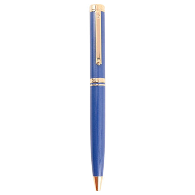 Arista | Ballpoint Pen | Sapphire Blue With Gold Trim | With Gold Table Clock