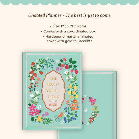 7mm Between the Lines | Annual Undated Planner | Best Yet to Come | Aqua Blue