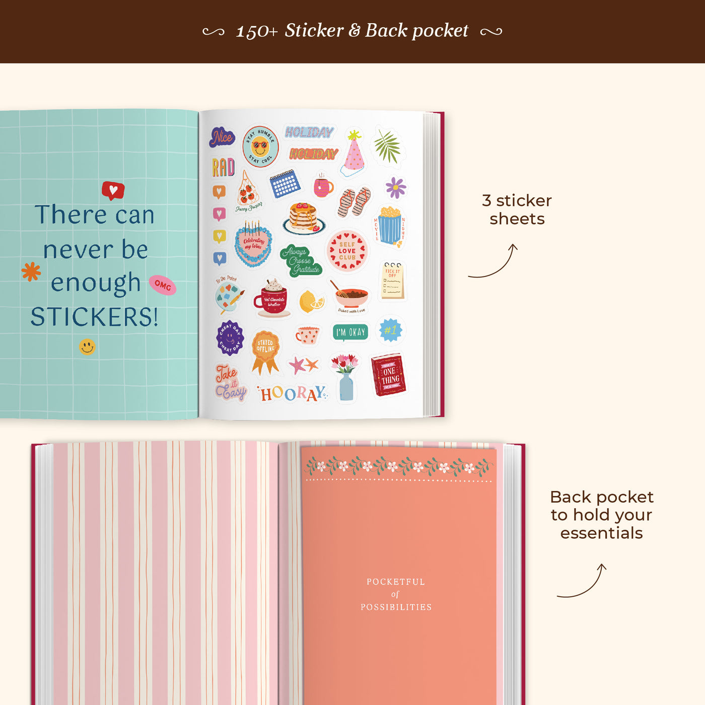 7mm Between the Lines | Annual Undated Planner | Make It Happen | Peach