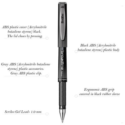 Scrikss | Broadline | Rollerball Pen | Black-1mm | Box of 12pcs