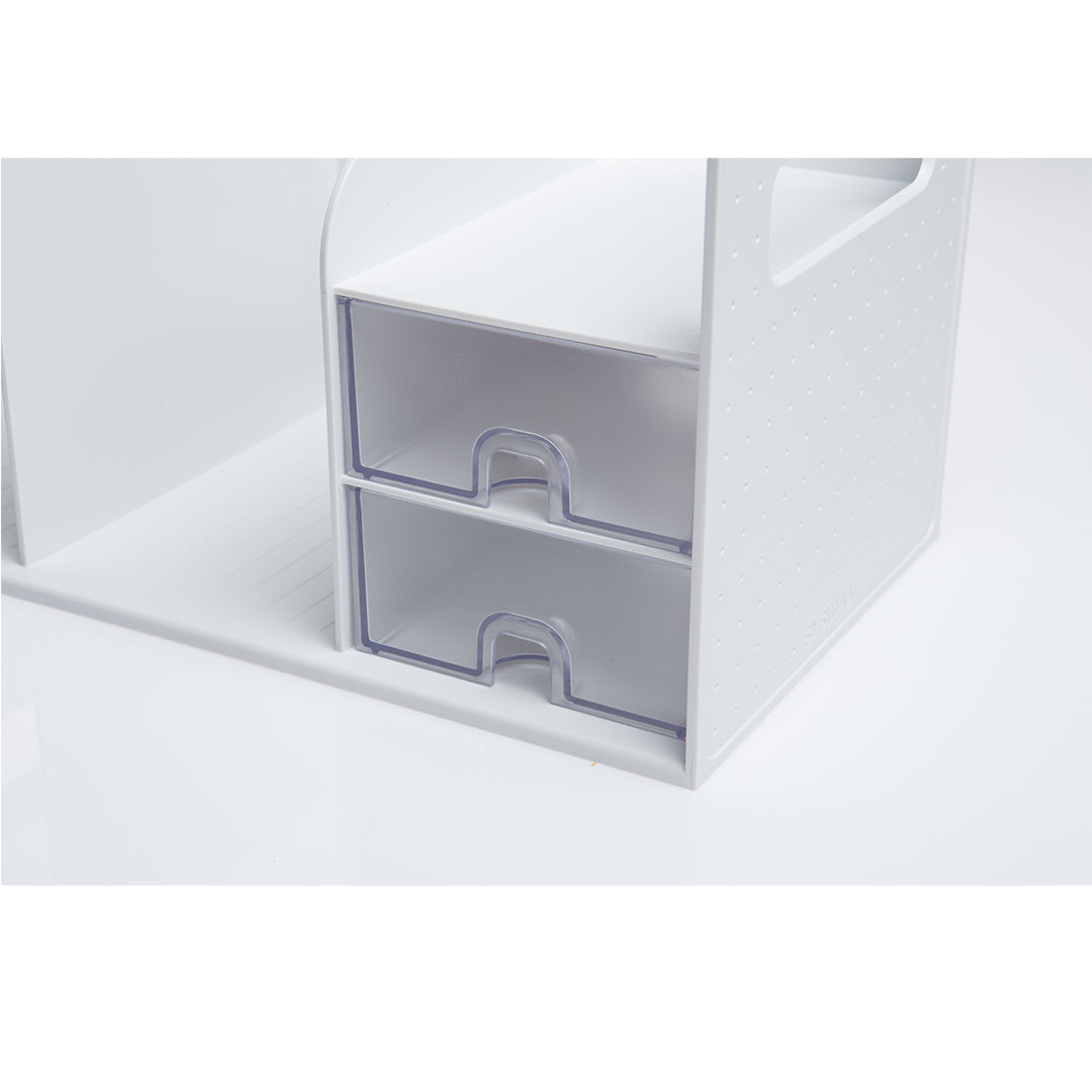 Sysmax | Book Rack With Drawers | White