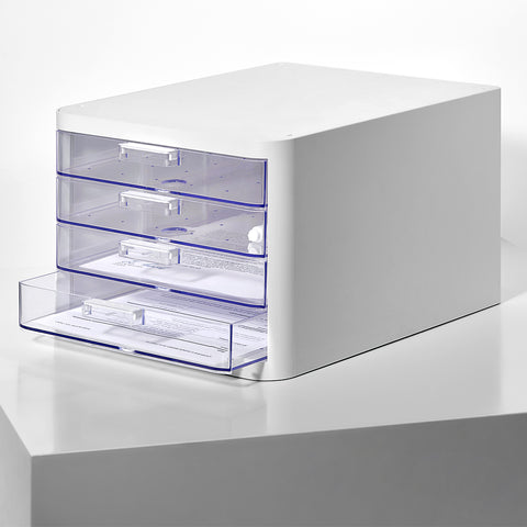 Litem | Clear Multi Cabinet | 4 Drawers | Dark Grey