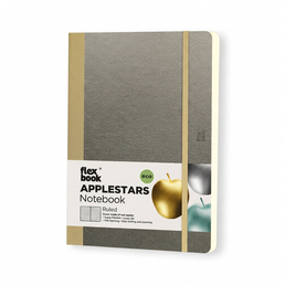 Flexbook A5 Medium Size Ruled Lined Notebook 192 Pages - Silver Applestars
