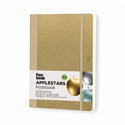 Flexbook A5 Medium Size Ruled Lined Notebook 192 Pages - Gold Applestars