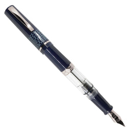 GIOIA Luminosa Deep Blue Fountain Pen - Silver  Trim