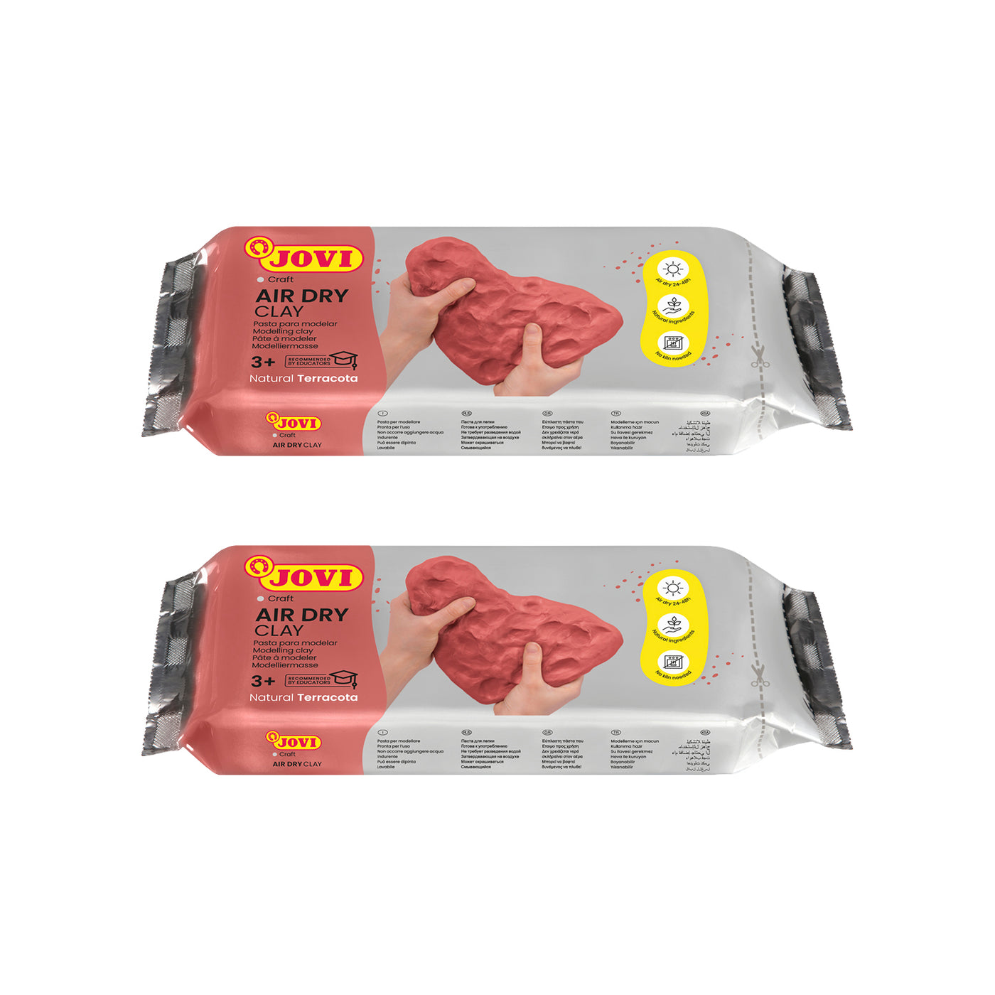 Jovi | European Air-Dry | Modelling Terracotta Clay | Brown | 2 Packet | 250 Grams Each