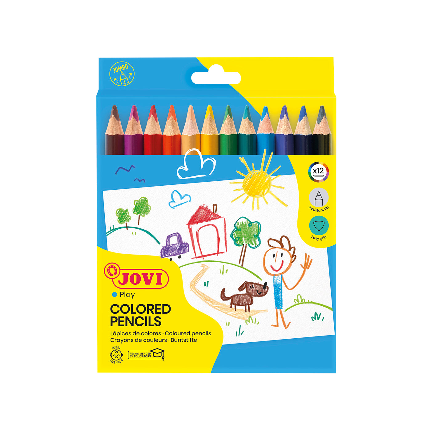 Jovi Maxi Coloured Wooden Pencils Case 12 Pencils