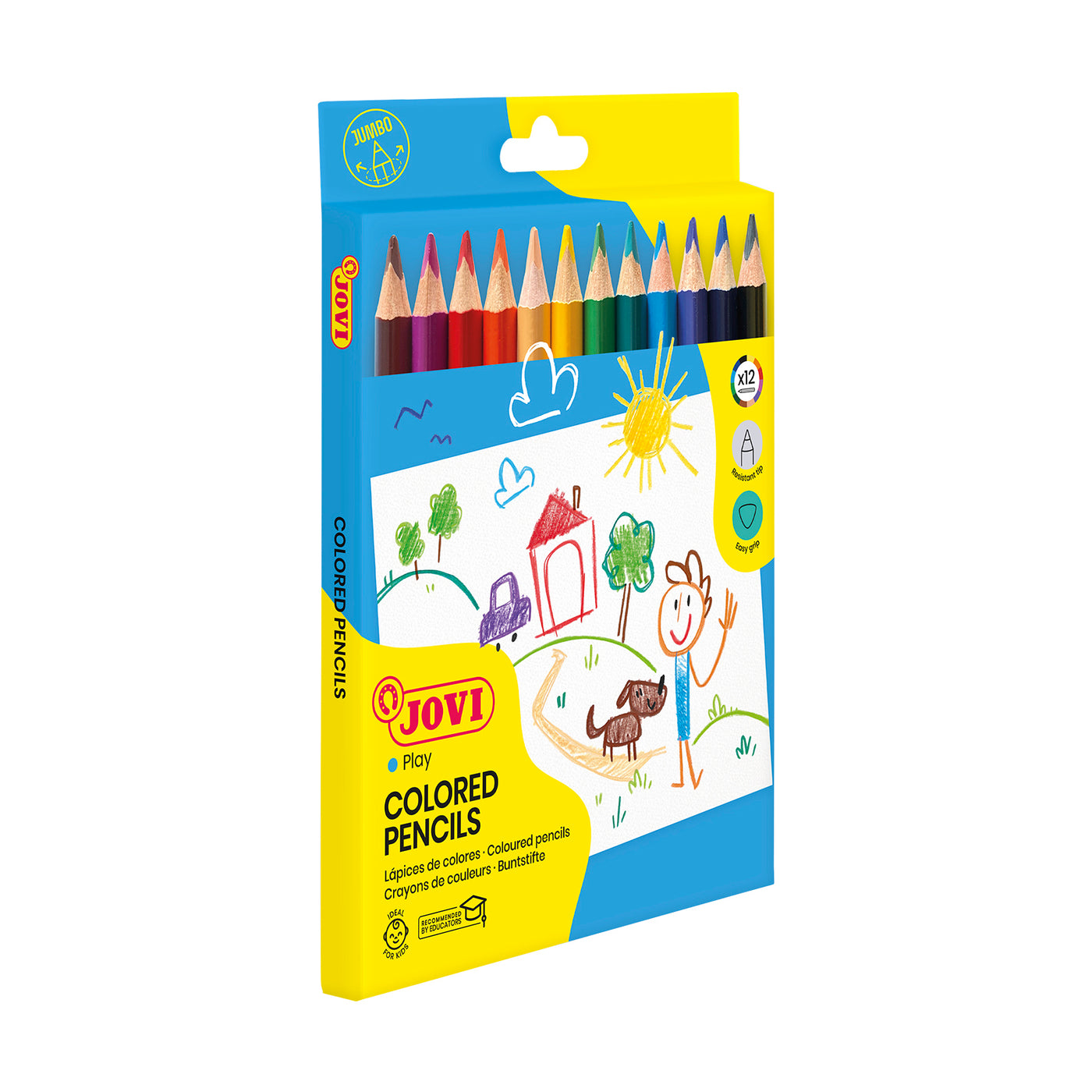 Jovi Maxi Coloured Wooden Pencils Case 12 Pencils