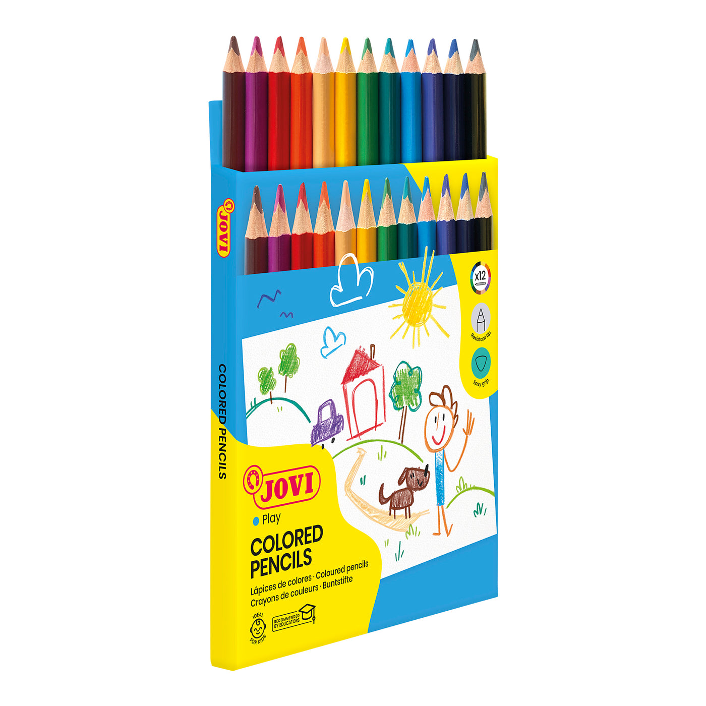 Jovi Maxi Coloured Wooden Pencils Case 12 Pencils