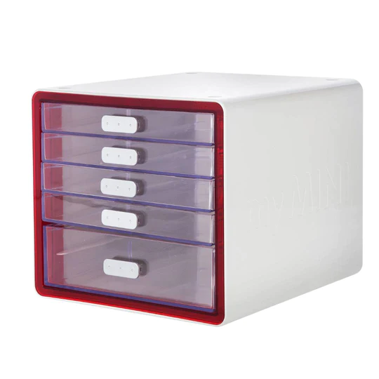 Litem Multi Cabinet 5 Drawers Red