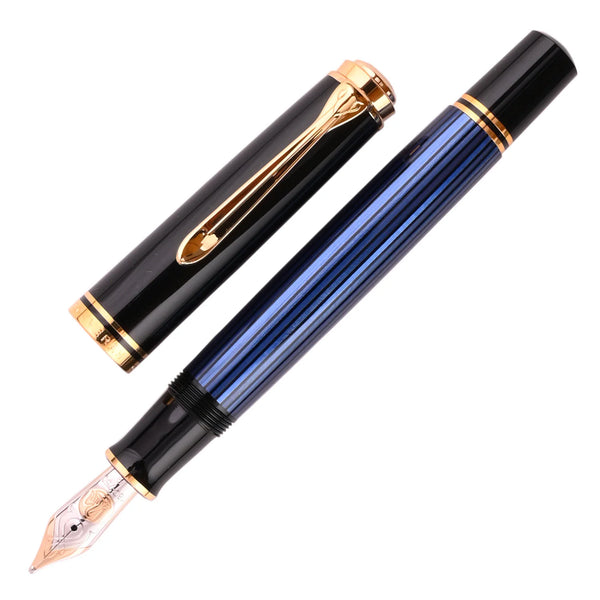 PELIKAN FOUNTAIN PEN M800 SOUVERAN - BLACK/BLUE (BROAD NIB)