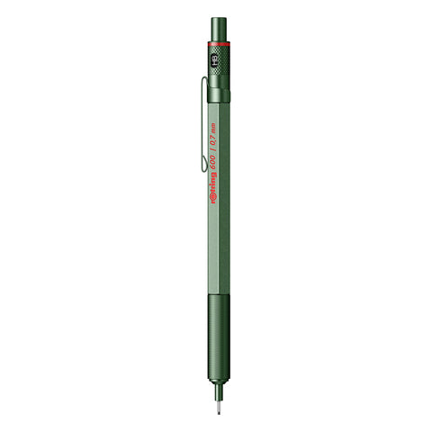 Rotring 600 Green 0.7mm Mechanical Pencil,Metal Body,Non-Slip Metal Knurled Grip