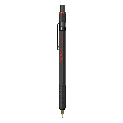 Rotring 800+ Black 0.5 mm Premium Hybrid Mechanical Pencil + Stylus, Twist and Click Mechanism,Pocket Safe,Non-slip metal knurled grip, Inbuilt Eraser, Push Button Cap.