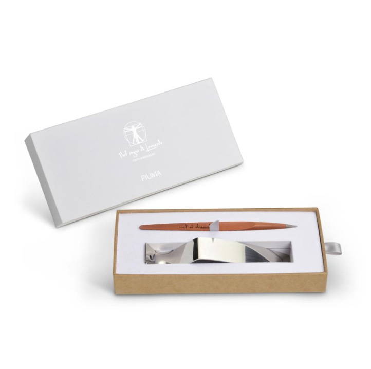 Pininfarina | Forever Piuma | Leonardo 500th Limited Edition | Pear Wood | Ethergraf® Metal Tip and Stainless Steel Base