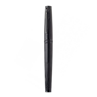 Scrikss Heritage Matt Black Roller ball Pen With Titanium Plated Engraved Design,1.0mm Point refill