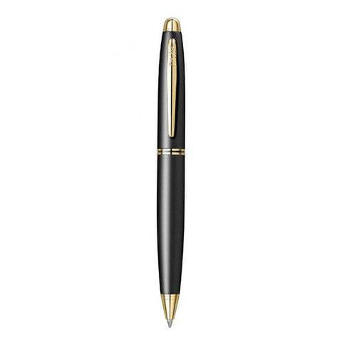 Scrikss Knight Matte Black Ball Point Pen Ball pen With Gold Trims, Twist Mechanism