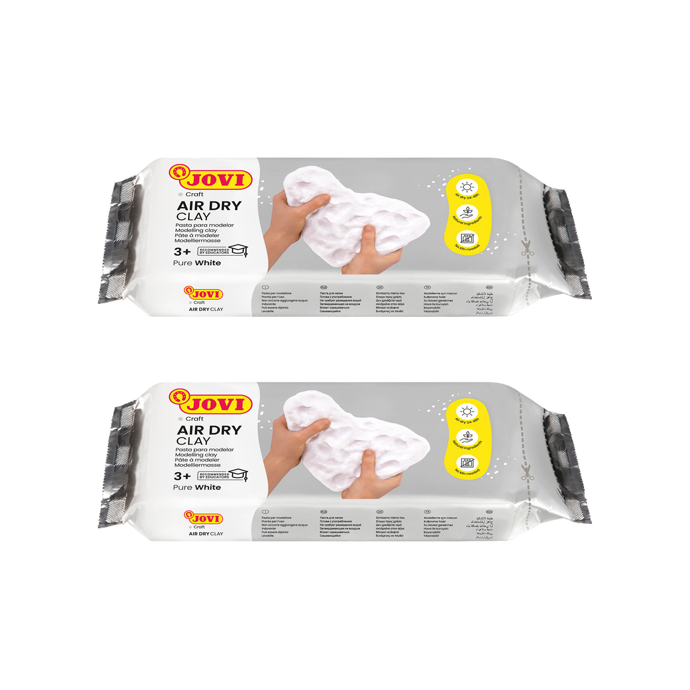 Jovi | European Air-Dry | Modelling Clay | White | 2 Packet | 250 Grams Each