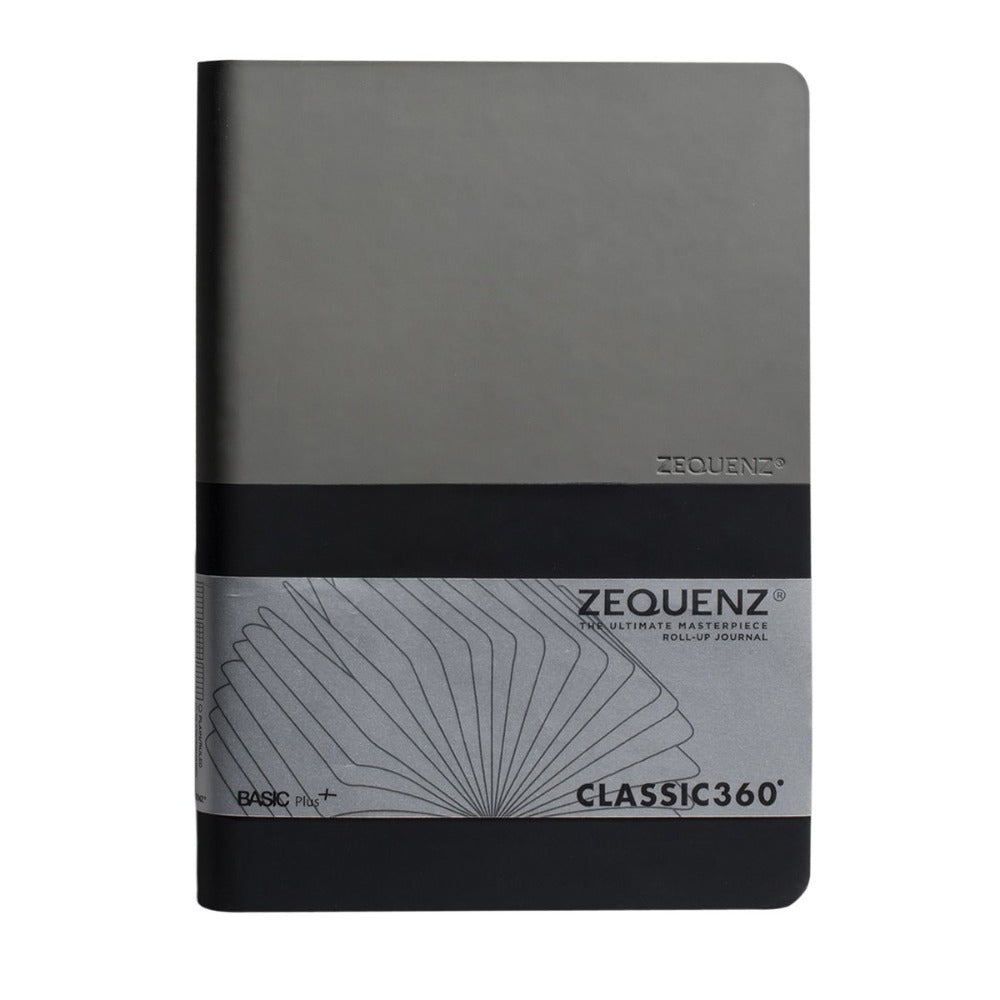 Zequenz | Basic Plus+ | A5 Grey - Black | Ruled - Blank