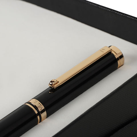 Arista | Ballpoint Pen | Black With Gold Trim | With A5 Note Book