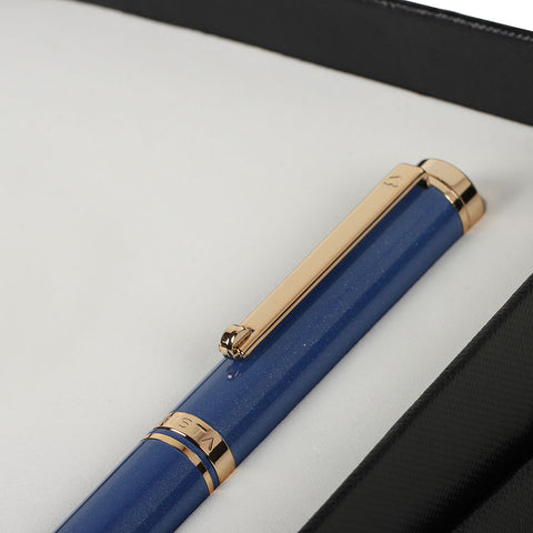Arista | Ballpoint Pen | Sapphire Blue With Gold Trim | With A5 Note Book