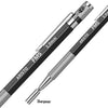 Aristo 2.0mm Retractable Mechanical Lead Pen Pencil | Matt Black ABS Plastic Hexagonal Body | Click Mechanism | FMS Series | Lead Hardness Indicator | Ideal for Writing Drawing Outline Sketching