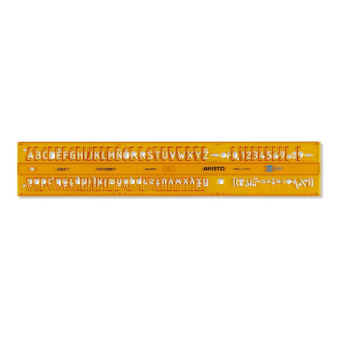 Aristo | Letter Stencil | Straight 7mm | Transparent Plastic | Ideal for Nomographer