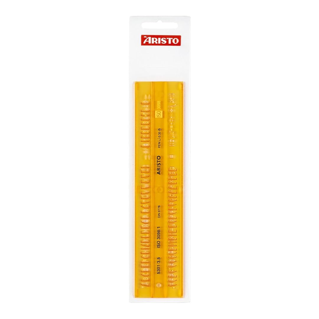 Aristo | Lettering Stencil | Straight 3.5mm | Transparent Plastic