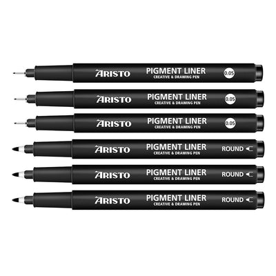 Aristo | Pigment Liner | 0.05/Round | Set of 6 Pens