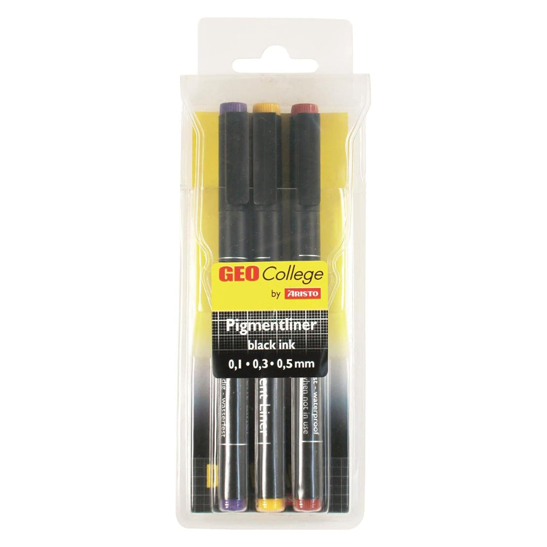 Aristo | Pigment Liner | 0.1, 0.3, 0.5mm | Black | Set of 3