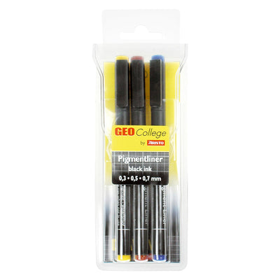 Aristo | Pigment Liner | 0.3, 0.5, 0.7mm | Black | Set of 3