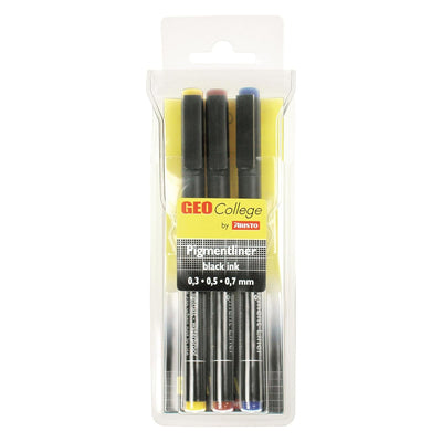 Aristo | Pigment Liner | 0.3, 0.5, 0.7mm | Black | Set of 3