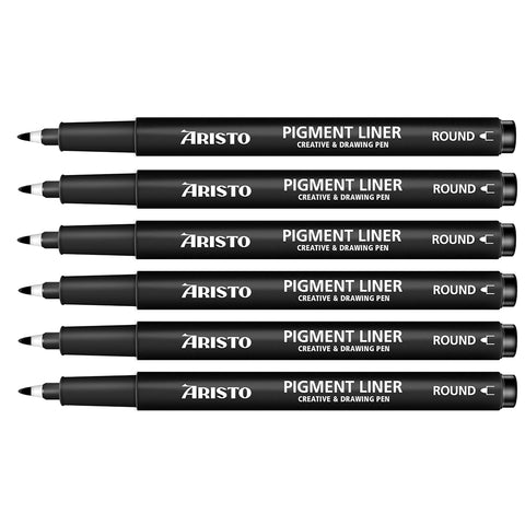 Aristo | Pigment Liner | Round Tip | Set of 6 Pens