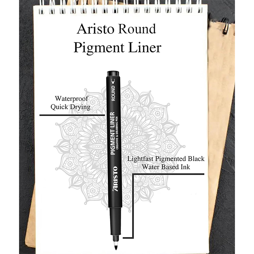 Aristo | Pigment Liner | 0.1/0.3/0.5mm | Set of 6 Pens