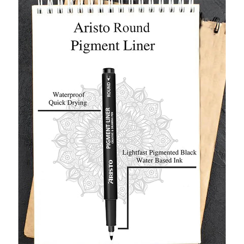Aristo | Pigment Liner | 0.05/Round | Set of 6 Pens