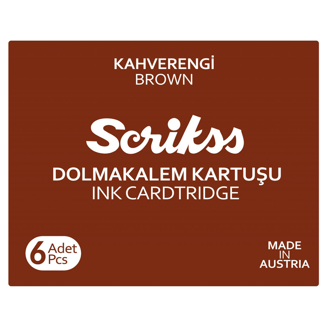 Scrikss | Cartridge Box | 6 Pcs | Fountain Pen | Brown