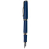 Cleo Skribent | Fountain Ink Pen With Ink Pot | 18K Gold Rhodium Bicolour Nib | Blue Body of Precious Resin