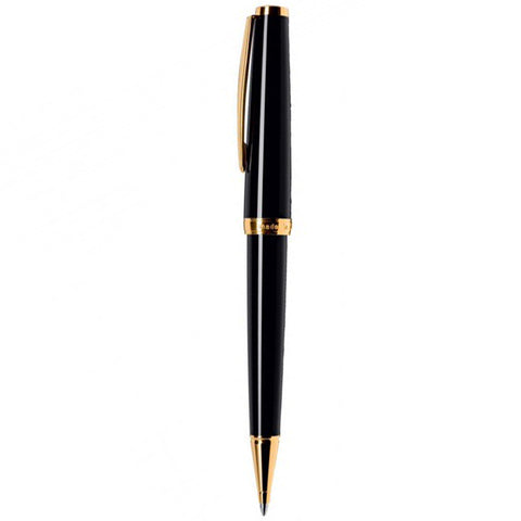 Cleo Skribent Classic Black BallPoint pen, Twist Mechanism, Precious Resin Body, Gold Plated Fittings.