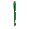 Cleo Skribent Colour Fountain Ink Pen, Green Aluminum Anodized Barrel - Cap, Stainless Steel Medium Nib, Used with Converter - Cartridge, Chrome Plated Trims.