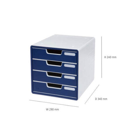 Sysmax | Deluxe Color File Cabinet | 4 Drawers | Navy Blue