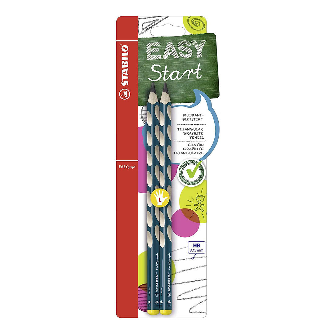 Stabilo | Easygraph Pencil | 2 Pack | Left Handed | HB Petrol