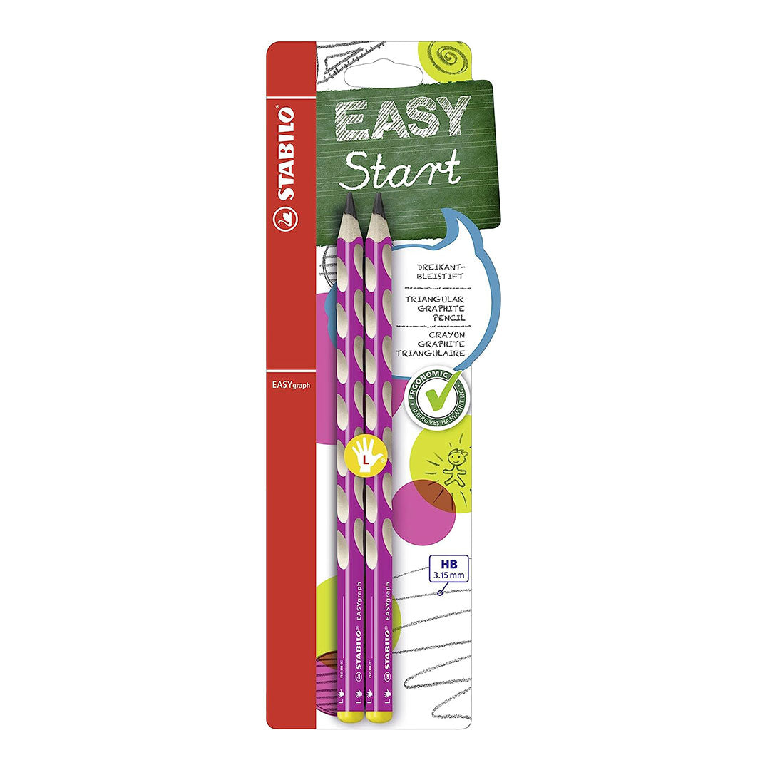 Stabilo | Easygraph Pencil | 2 Pack | Left Handed | HB Pink