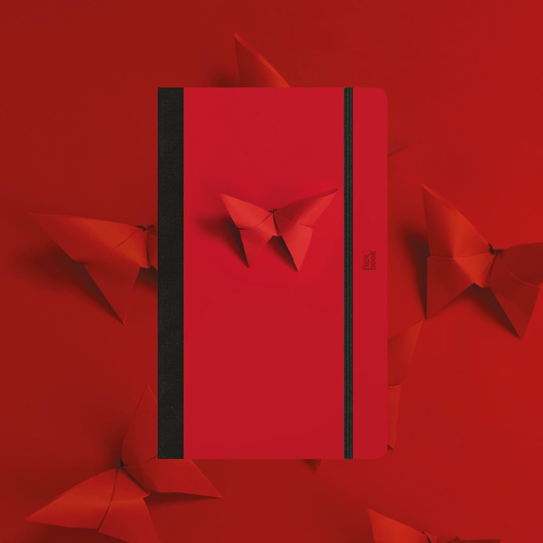 Flexbook | 60 Years Special Edition | Notebook Dotted Red | Medium | A5 | Elastic Band Closure