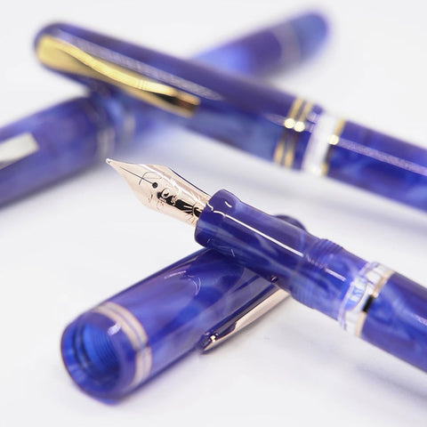Gioia | Metis Fountain Pen | Blue Aesthatic Rose | Broad