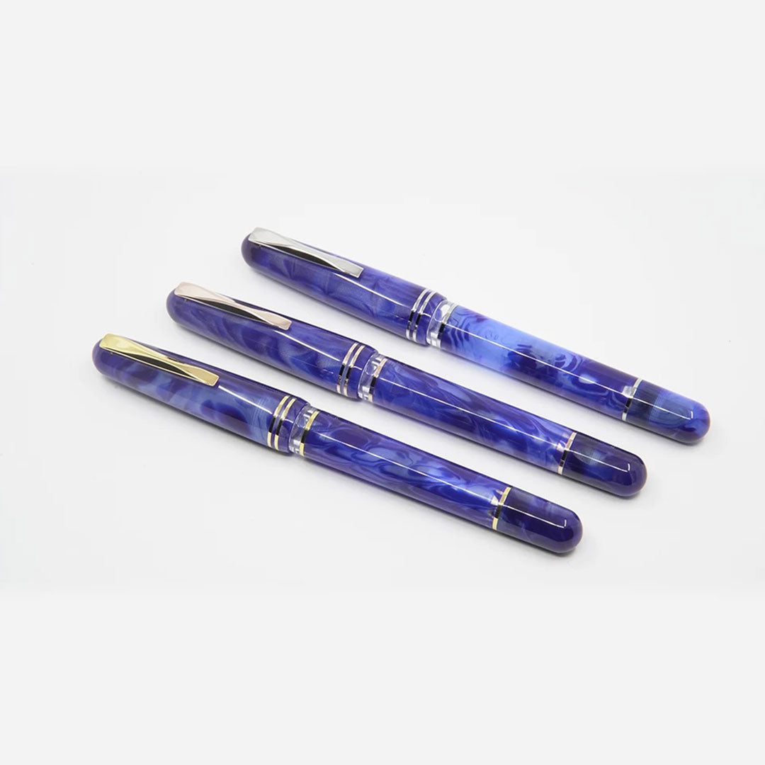 Gioia | Metis Fountain Pen | Blue Aesthatic Rose | Broad