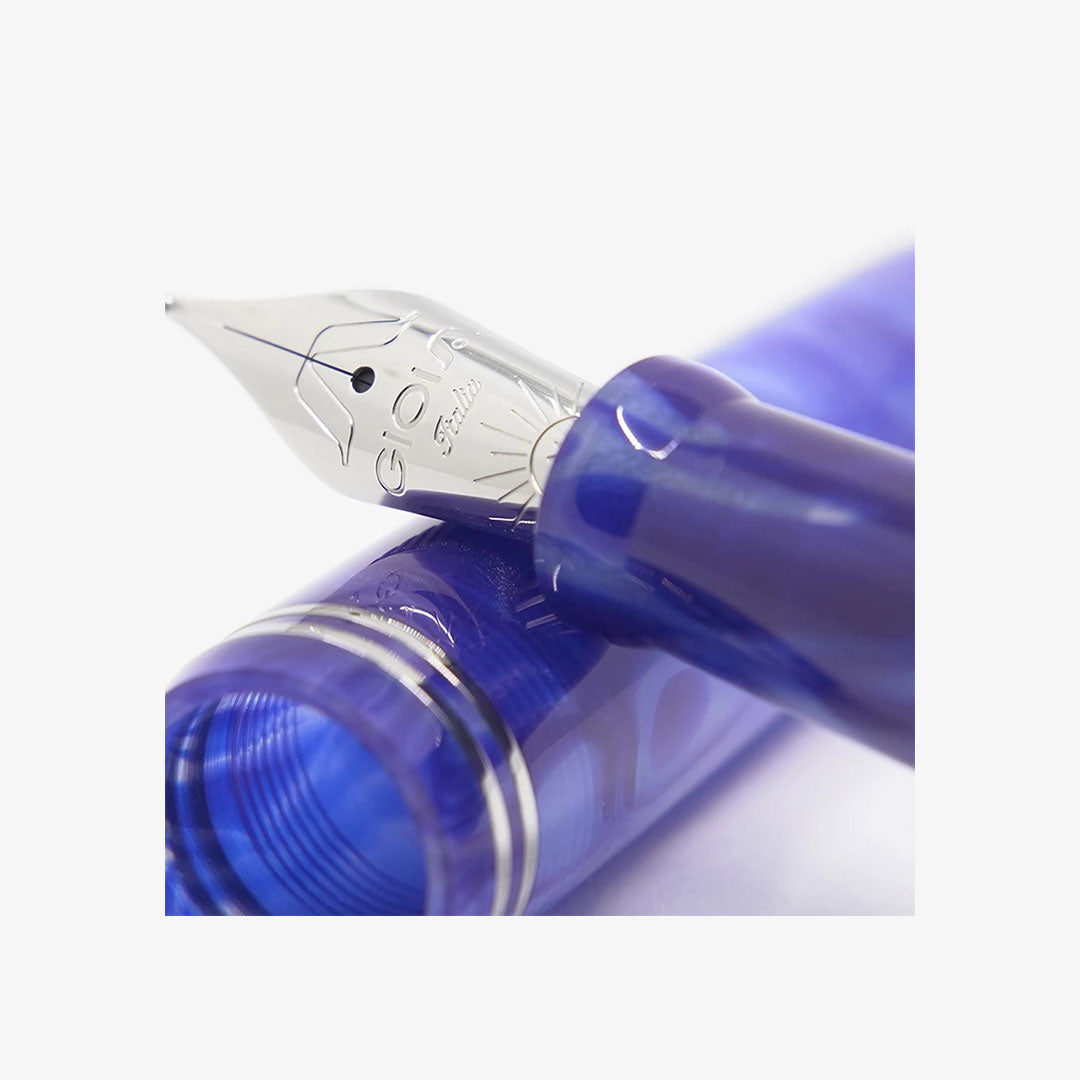 Gioia | Metis Fountain Pen | Blue Aesthetic Silver | Broad