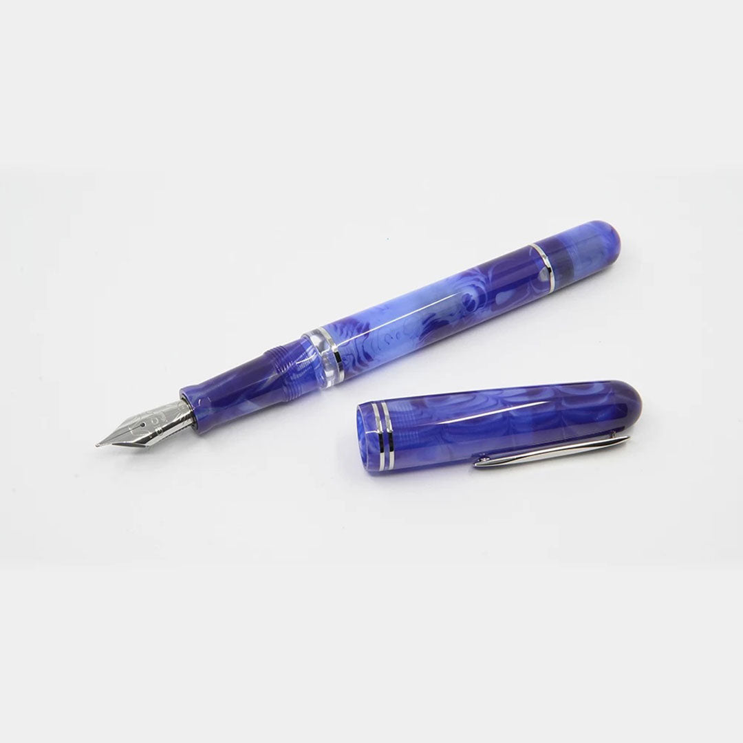 Gioia | Metis Fountain Pen | Blue Aesthetic Silver | Broad